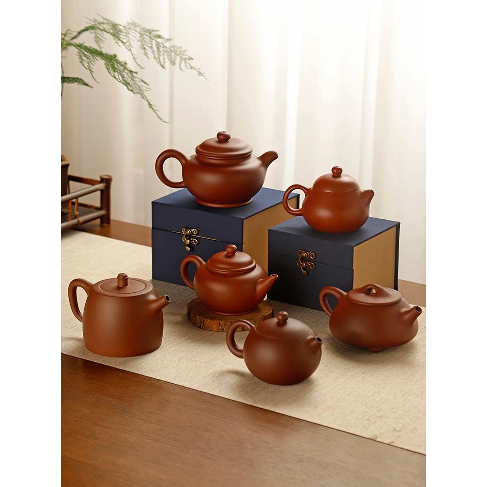 宜兴紫砂壶手工原矿朱泥西施壶彷古汉铎壶家用大号泡茶壶功夫茶具