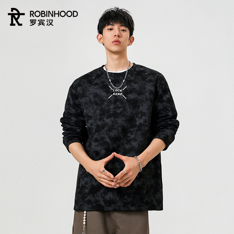 罗宾汉美式休闲卫衣男款时尚扎染