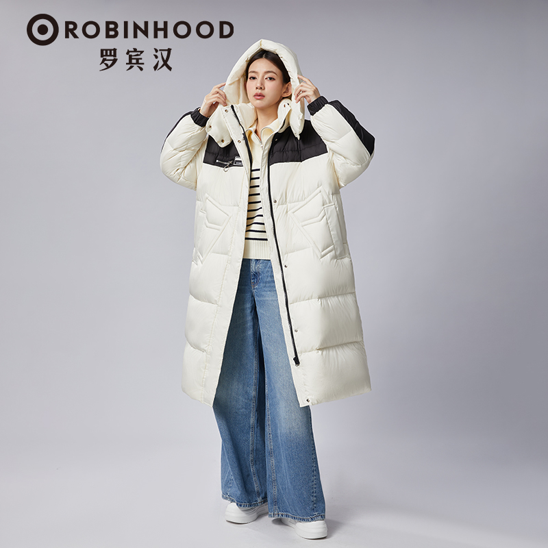 罗宾汉长款过膝羽绒服女款