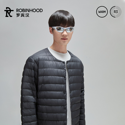 罗宾汉短款羽绒服圆领男款保暖