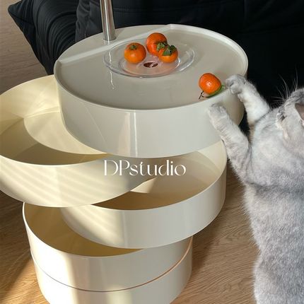 DPstudio北欧创意旋转多层可移动床头柜ins收纳推车简约圆形储物