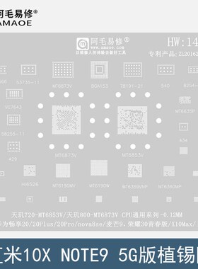 适用红米10X/Note9/5G植锡网天玑820/800/MT6875V/6783V/CPU钢网