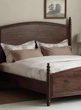 美式实床北美黑胡主桃木双人床.CH0068米1.5现1代简约卧大木靠背