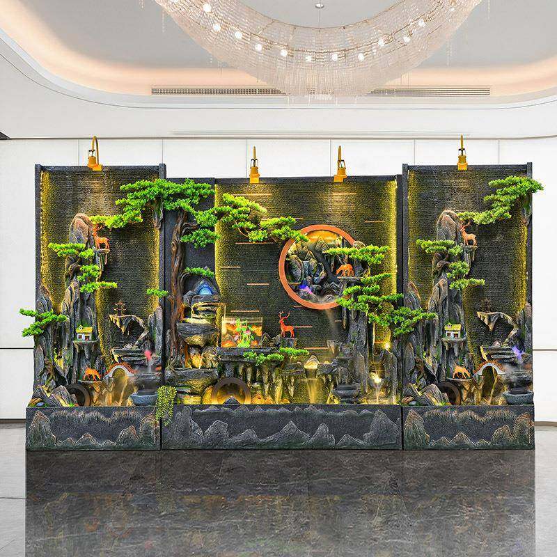 假山水景摆件庭院水幕墙关屏风酒QCK店别鱼墅玄环流水墙循池喷泉,家居饰品,流水摆件,淘宝优惠券,粉丝福利购,淘宝优惠卷