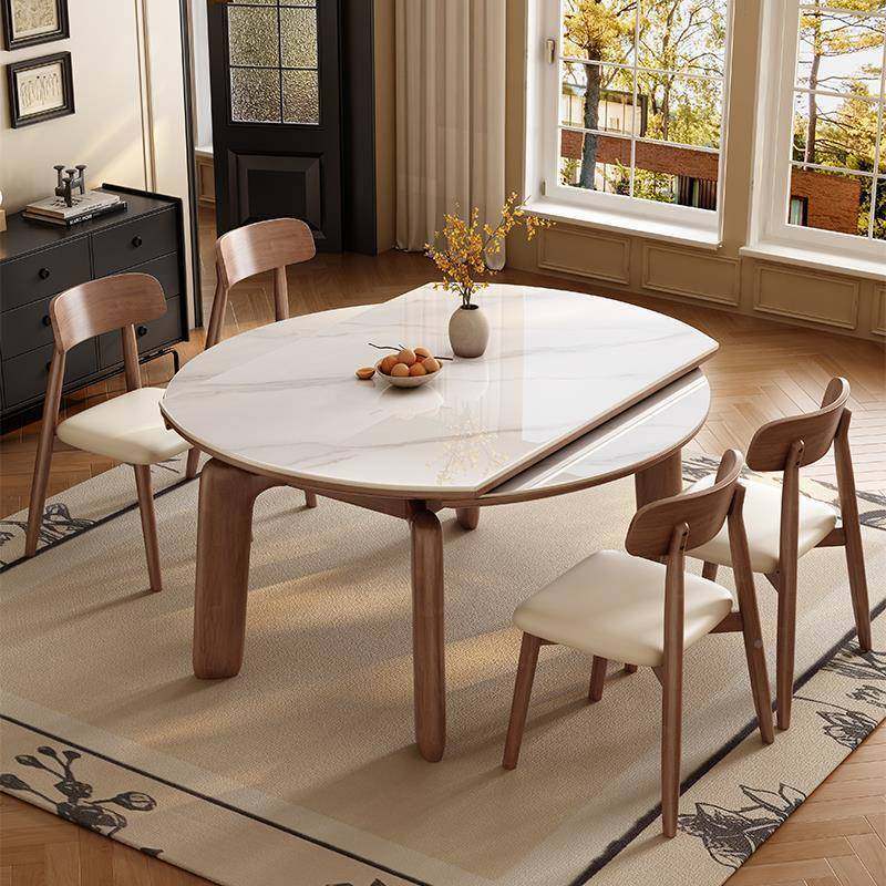 岩板餐桌椅缩225新可变圆桌小款户型家用实木伸折叠8360人吃饭0桌,商业/办公家具,餐桌椅系列,淘宝优惠券,粉丝福利购,淘宝优惠卷