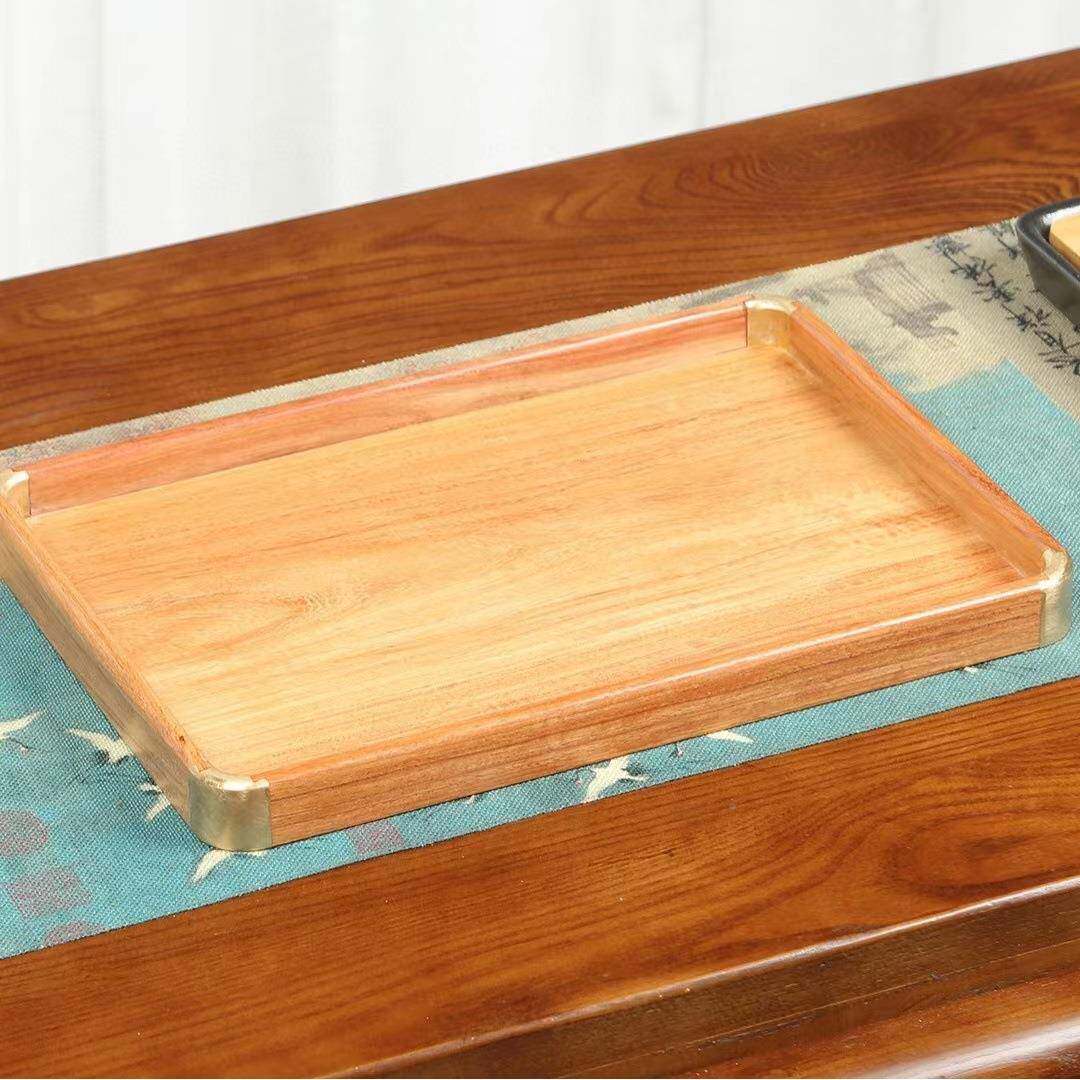 直播独角货源NQL缅甸花梨铜全托盘婚嫁品