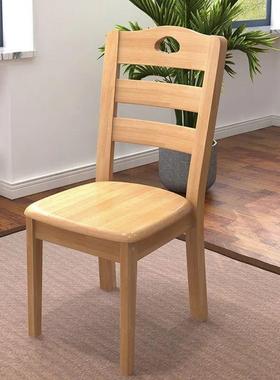 餐SJJ椅凳子背椅子家用木简约现代实中式木头餐厅饭店靠桌椅椅餐