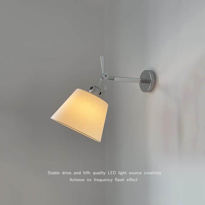 中525古床头壁灯免接线室缩摇臂卧臂书房阅读伸灯折叠长墙灯