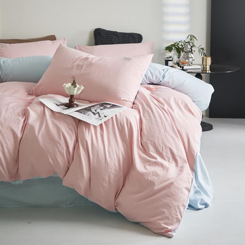 水洗三件套四UTC肤件套亲床上用品舒适双学生宿舍纯色拼单简约被