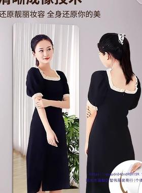 拱ZXK形自亚克力软镜子贴墙全粘奶油家风用门后身穿衣镜女宿舍试