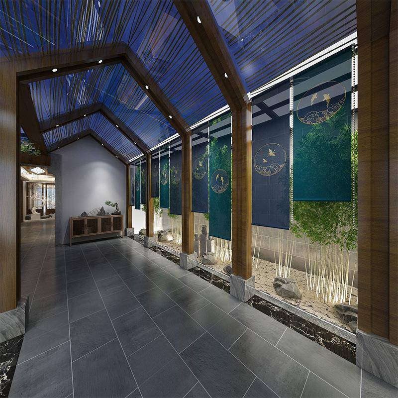 新中卷帘遮光断窗帘客厅透玄关隔帘装饰半茶室酒店VPA办公室屏风