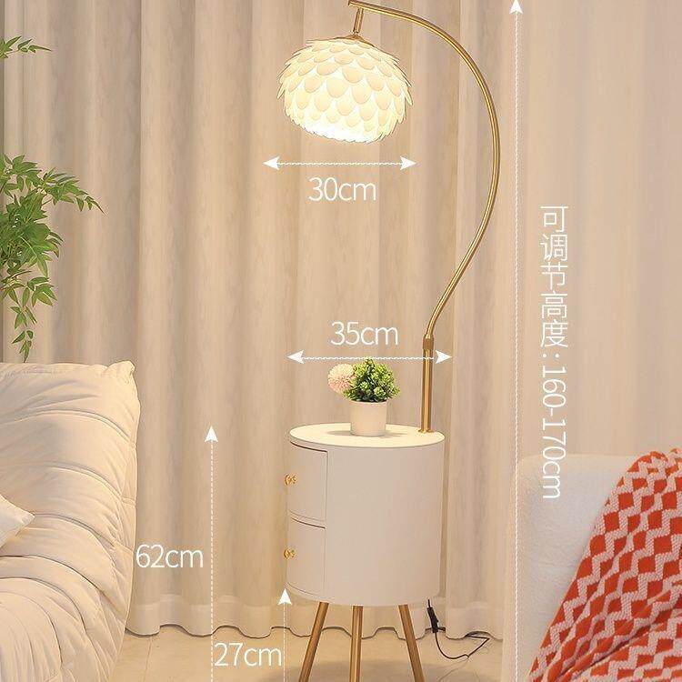 2026新款落地灯卧室网红智能床头柜一体法式轻奢客厅沙发边几台灯