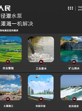 人潜水泵220大V清水泵大口MTO径家溉用抽水机功率水泵农用灌排污