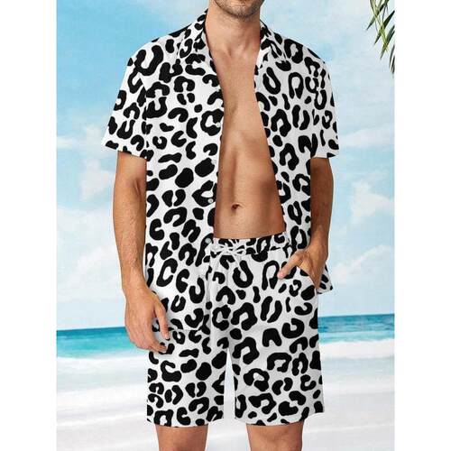 Q 92798 Hawaiian Print Two-piece Set 3D 印花夏威夷套装