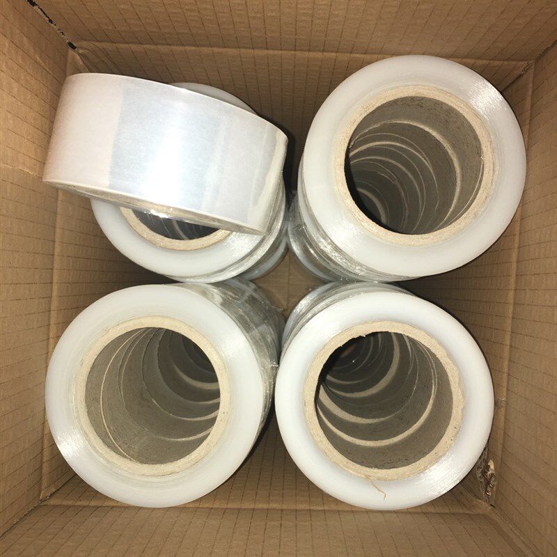 厂家定制5公分宽内径7.6cm pe自粘拉伸膜 透明工业用缠绕膜