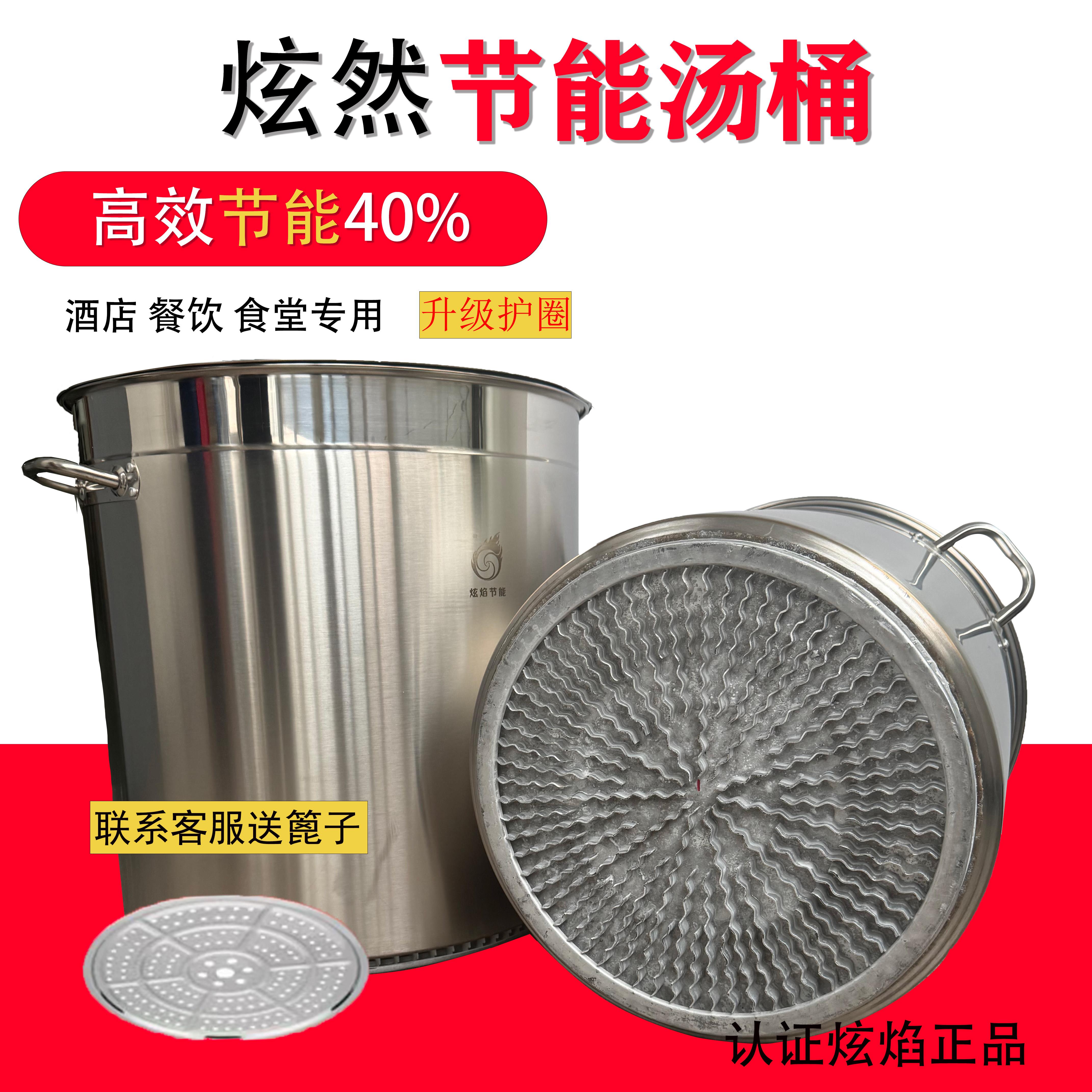翅片节能高锅不锈钢桶带盖子商用汤锅加厚熬高锅卤桶熟食卤肉卤煮