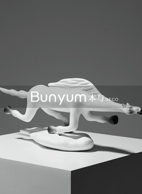 轻奢高档动物马摆件家居v雕塑工艺品样板间软装客厅玄关饰品