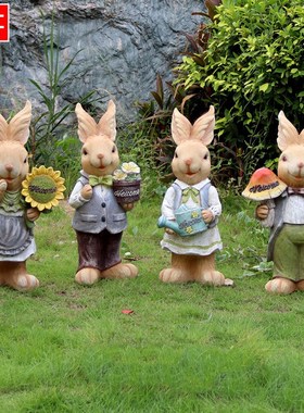 卡通时尚拍照摆件m户外花园林动物雕塑别墅庭院幼儿园小区装饰