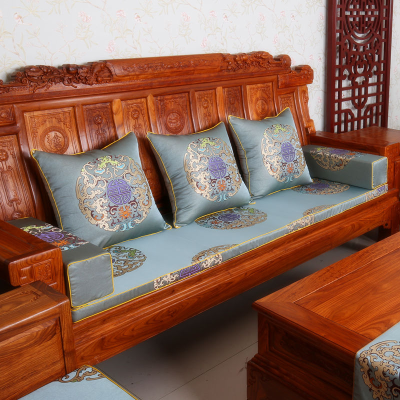 新中式红木沙发坐垫椅垫罗汉床贵妃床榻乳胶实木家V具椅垫棕垫定