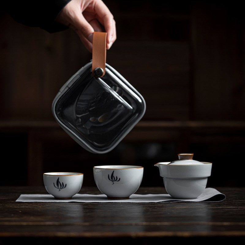 九匠风 手绘蝴蝶兰快客杯一壶两杯套装陶瓷露营泡茶壶旅行茶具,餐饮具,旅行茶具,淘宝优惠券,粉丝福利购,淘宝优惠卷