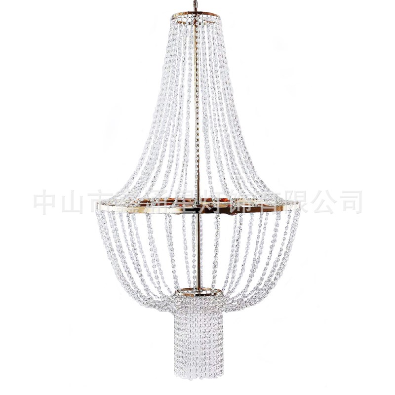 新款珠帘水晶吊灯婚礼舞台装饰吊顶橱窗婚庆布置灯饰电镀欧式吊灯