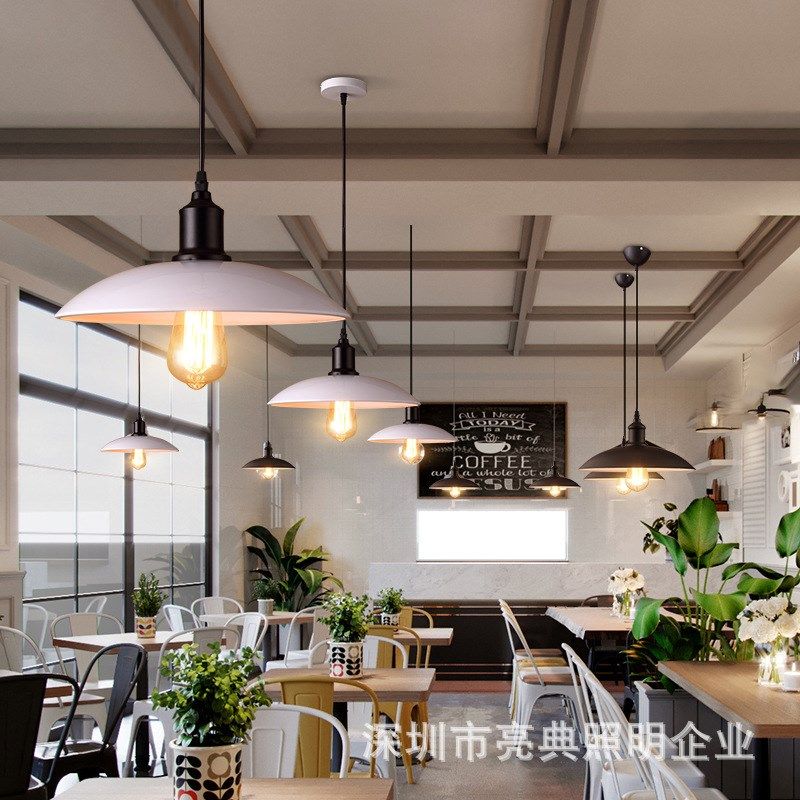 跨境美式乡村餐厅工业风复古铁艺个性灯简约创意现代单头飞碟吊灯,家装灯饰光源,客厅吊灯,淘宝优惠券,粉丝福利购,淘宝优惠卷
