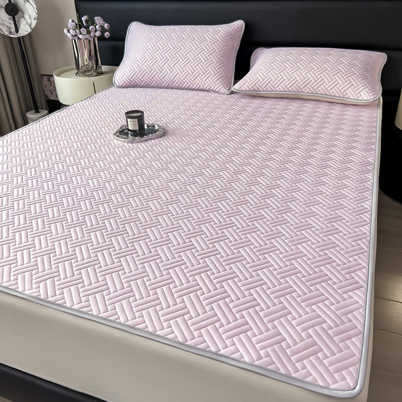 舒适夏季凉席单件冰丝床垫保护罩降温透气家用可水洗空调席三件套