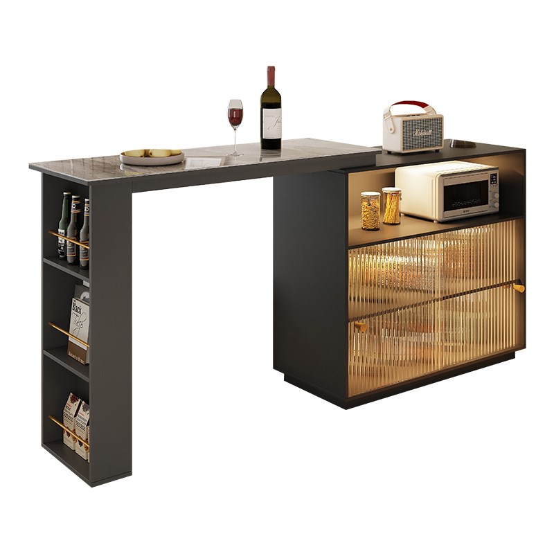 岩餐边转角可一体桌酒柜伸缩柜吧台客厅隔断柜吧台家用板轻现代奢