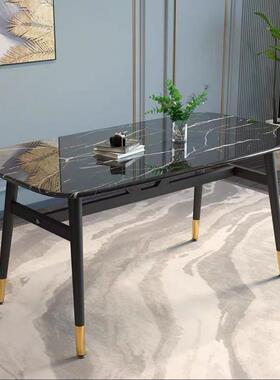 现代简约餐桌家椅组合出租屋桌51725椅加仿大理石桌轻奢用饭桌厚