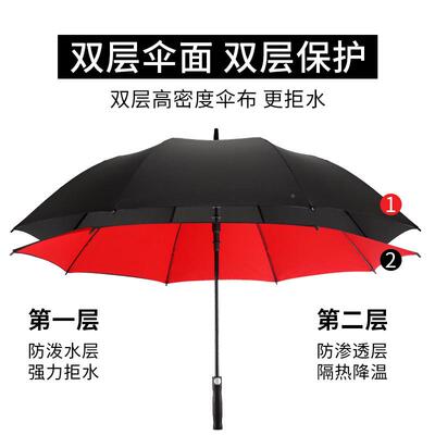 长厚xy固t雨伞特大加大柄超大双层加加结实抗风家用暴雨VGH专用lo