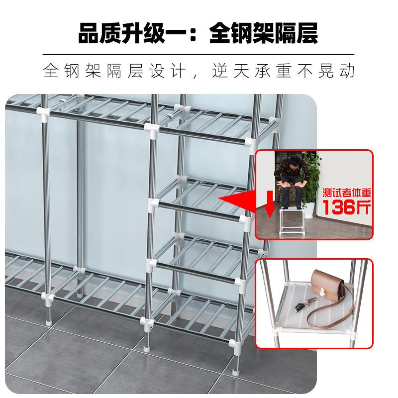 纳简易衣柜出钢AZN管加粗加固宿舍柜子衣橱布艺衣柜租房用收现代