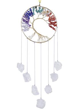 然水晶碎石绕线天生命树规则不水晶原GEY石挂饰创意水晶居家装饰