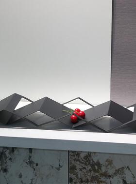 简约欧轻奢面YQP几何长方书形收纳托桌盘样板式房售楼处客厅房装