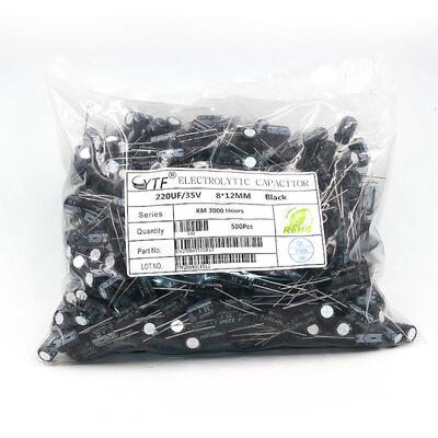 ytVf电解电F容220UF/35体积8*12UYIm35V22m0U智能车充用插件电容