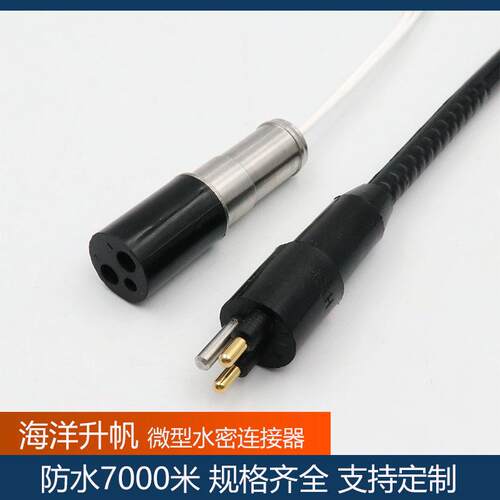 洋升海帆水密连接器水微型2芯压力补偿防深度700米防0OGV水插头线