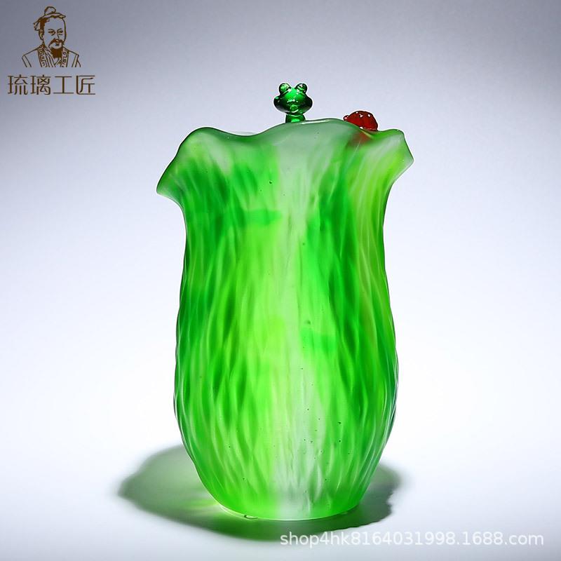 遗传承手OAS工艺淄品博琉璃花瓶摆件客厅插非花现代简轻约奢高档