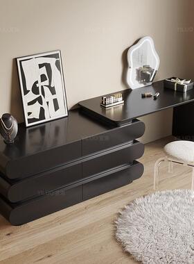 式极意简梳妆台JER斗化柜一体卧室床尾现代简约实木黑色妆柜台化