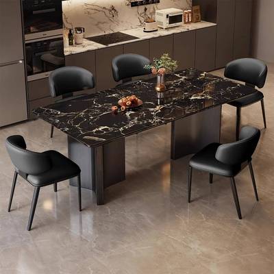 大理石餐桌户型吃桌子饭现代小约长方形KMD家用椅简子小户型餐桌