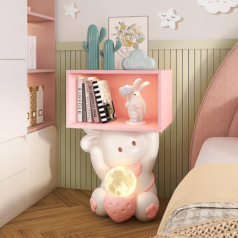 V创5意BJ2162兔兔儿童床头柜型现代简约小收纳免安装室抽屉边几收