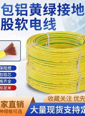 TIZ方多软电/线铜包铝光伏接股地线黄绿双色接地线4/平6/10/1625/
