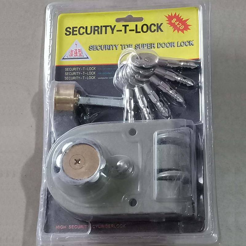 实力牌老虎锁双锁头门锁老式双扇门扣锁外装门锁老式防盗锁