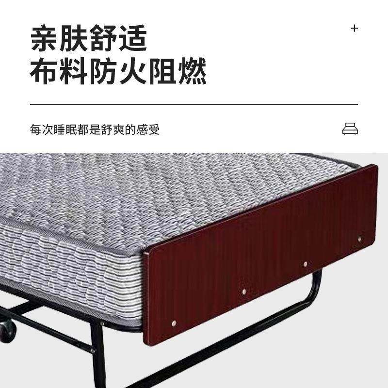 酒店加床店折叠床1.2HM-J021米加宽铁加厚弹簧床折叠床垫酒床线网