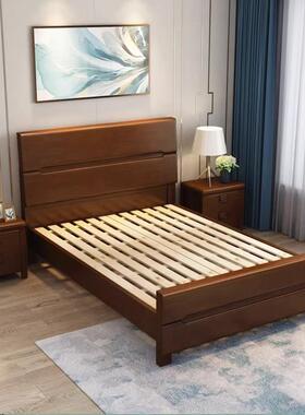 中式木床1.8米主卧双出租房简约人1.实2mXHQ单床人床1.5米加厚储