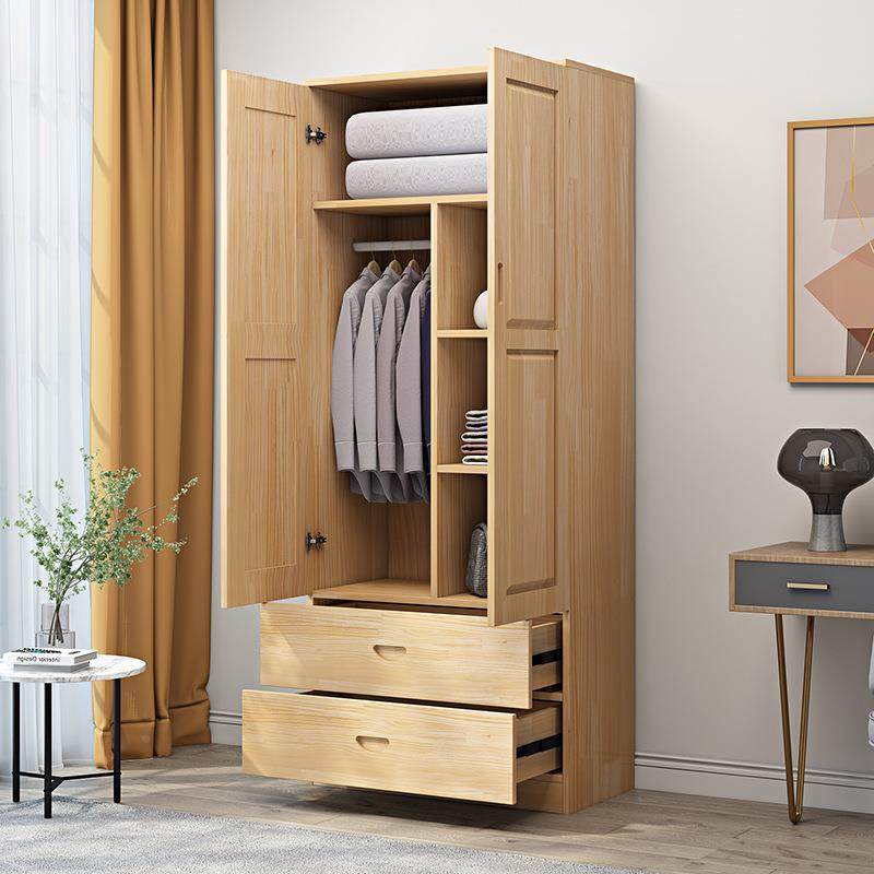 实木衣柜原衣木家卧代室两用门现简约儿童衣柜小户型松木单门SEL