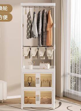衣帽架免安装收帽纳柜体缝OZP柜折叠儿童成人移动带抽屉一衣柜夹