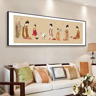 簪花仕女图十字绣20款2中5年新客厅国名画古风刺绣工GMJ手自己绣