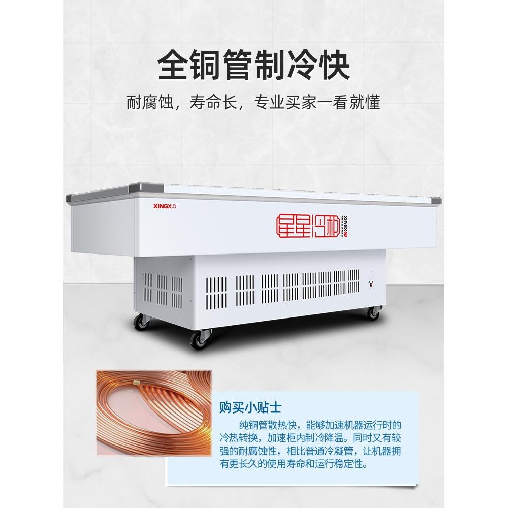 星星冰柜商用式海鲜展示冷藏冷烧烤串串保鲜柜418点菜冻柜卧生鲜