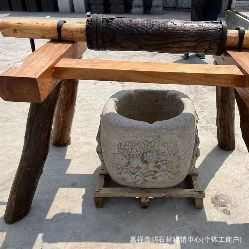 石雕井口老式圆形庭院家用石雕仿古园林景观装饰户外石雕文化模型