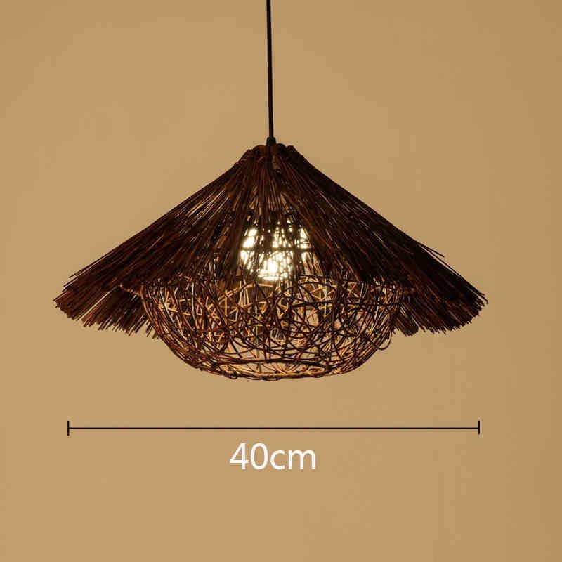 藤艺吊灯圆形鸟巢房子草帽竹编灯创意田园日式复古阳台餐厅灯具,家装灯饰光源,客厅吊灯,淘宝优惠券,粉丝福利购,淘宝优惠卷