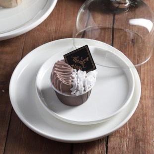 蛋糕托盘家用水果试吃盘带盖玻璃罩透明品尝盘甜品点心面包展示盘